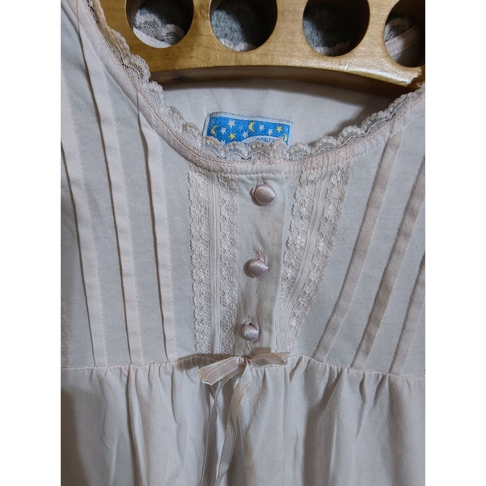Sonoma Women's Nightgown XL Soft Brushed Cotton Algodon Fabric Long Sleeves EUC - Picture 4 of 9